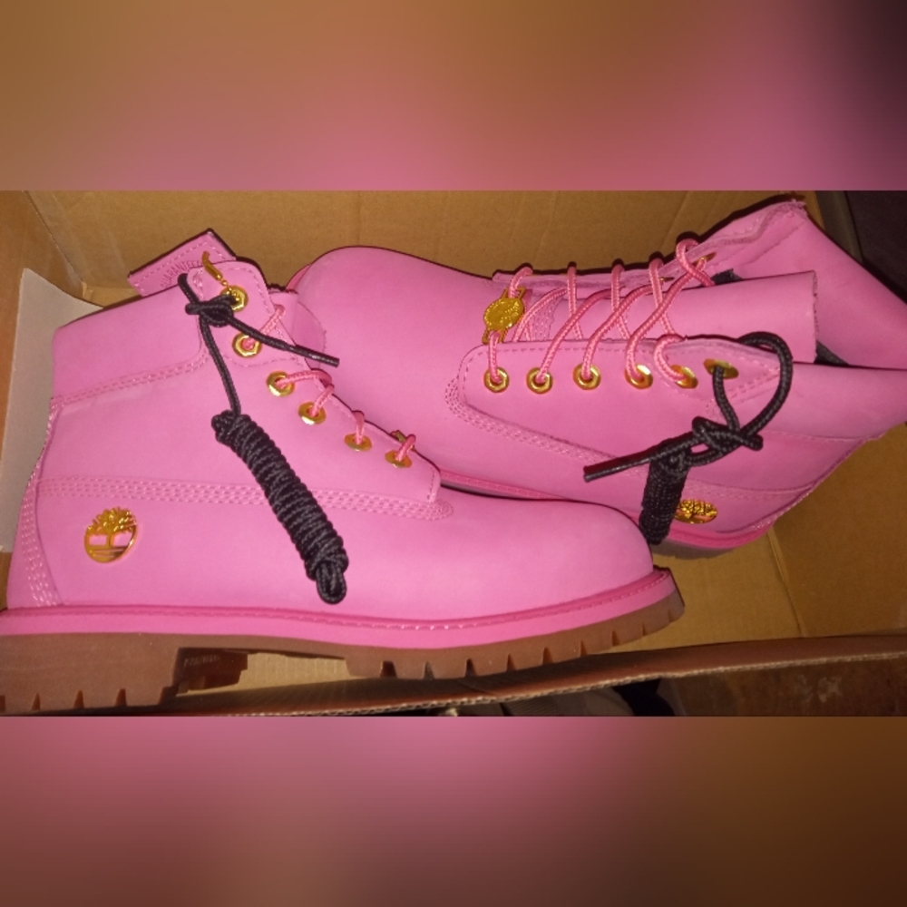 TIMBERLAND NEW Juniors hot pink leather ankle hiking boots waterproof sz 3